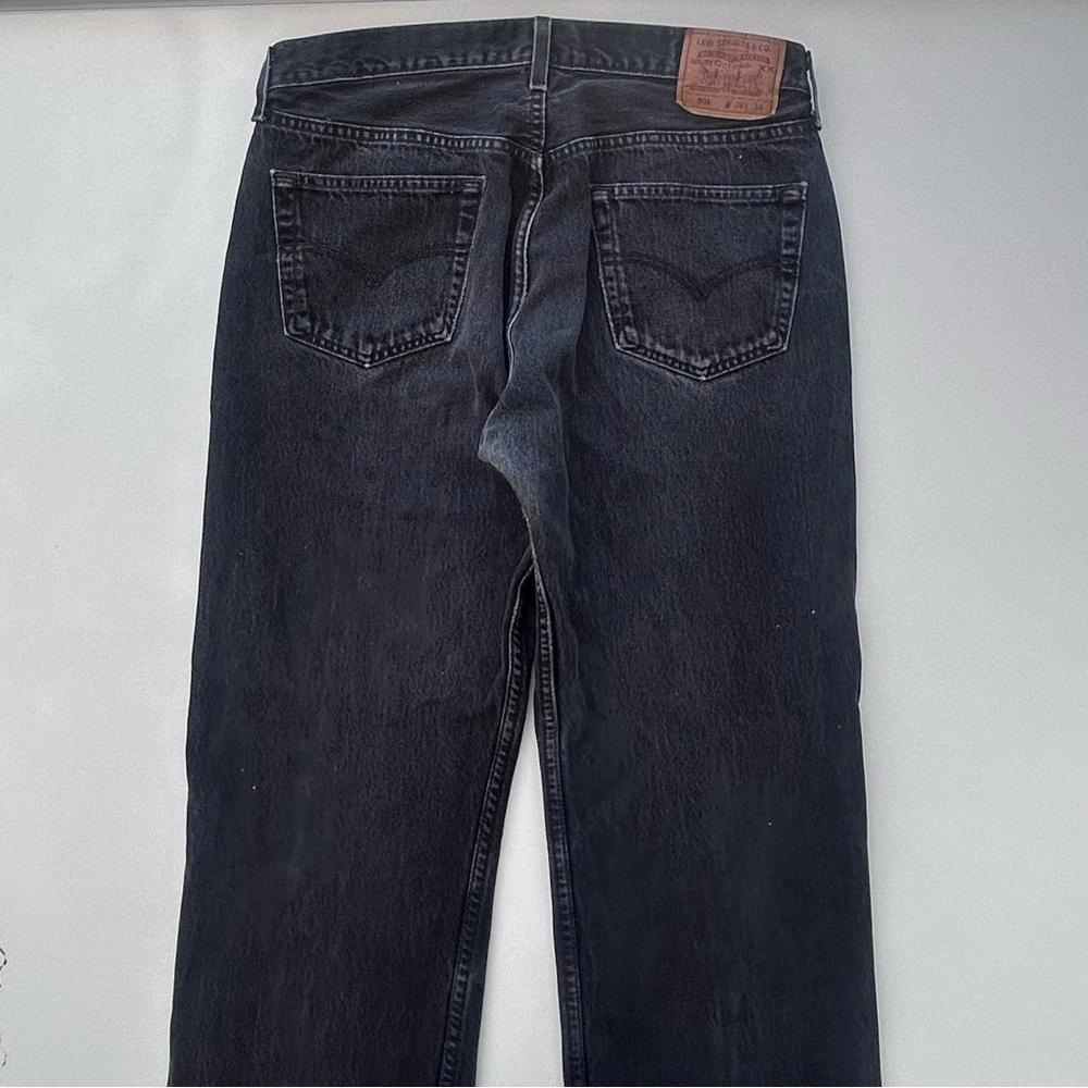 Vintage 1997 90’s Levi's 501 XX Distressed Black Denim Jeans Size Men's 34x33